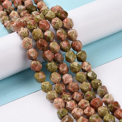 Natural Unakite Beads Strands G-G990-B02-1