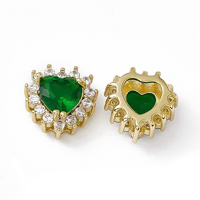 Rack Plating Brass Micro Pave Cubic Zirconia Beads KK-C007-12G-09-1