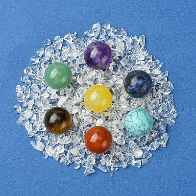 Natural & Synthetic Gemstone Healing Round Ornaments AJEW-FS0001-13B-1