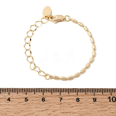 Brass Column Link Chain Bracelet Making AJEW-B189-01G-1