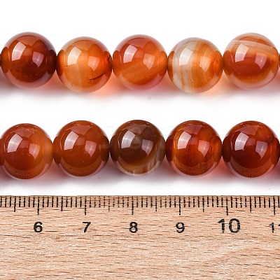 Natural Banded Agate Beads Strands G-H343-D03-12mm-1