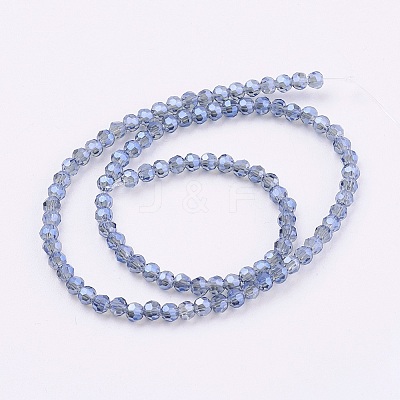 Faceted(32 Facets) Round Electroplate Glass Beads Strands X-EGLA-D021-59-1