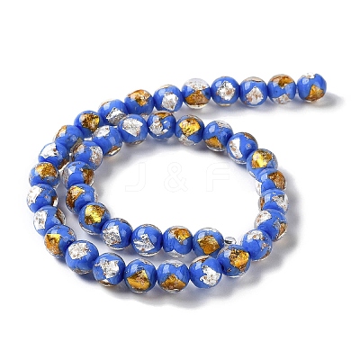 Handmade Gold & Silver Foil Lampwork Beads GLAA-G107-07A-05-1