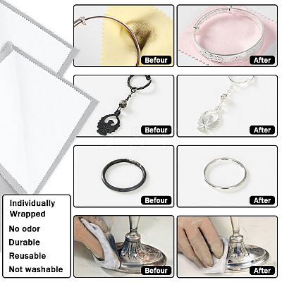 2Pcs 2 Style 4 Layers Silver Polishing Cloth TOOL-BBC0001-04A-1