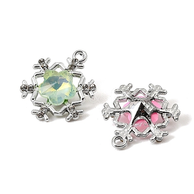 UV Plating Alloy Glass Pendants FIND-K032-02P-1