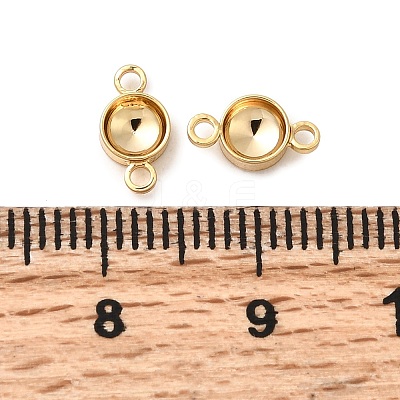 Flat Round Brass Rhinestone Connecter Settings KK-P340-06B-G-1