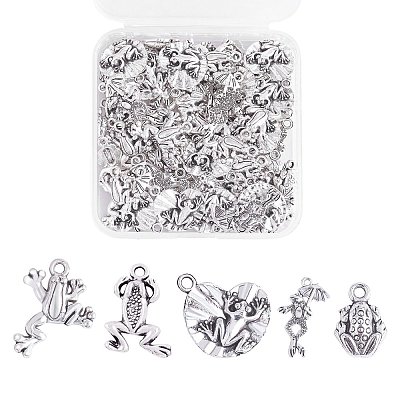 100Pcs 5 Style Tibetan Style Alloy Charms FIND-SZ0002-84-1