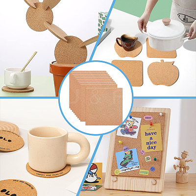 20Pcs Square Cork Sheets DIY-BC0016-24-1