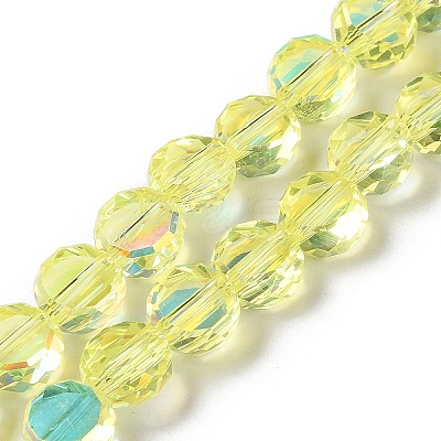 Transparent Electroplate Glass Beads Strands GLAA-Q099-D01-07-1