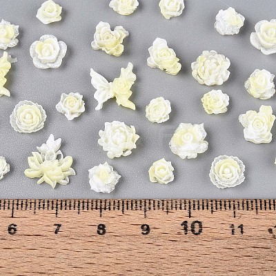 Luminous Flower Resin Cabochons CRES-T025-10E-1