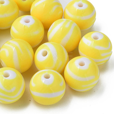Opaque Striped Acrylic Beads MACR-S373-27B-06-1