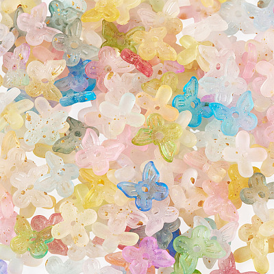 200Pcs 2 Styles Transparent Acrylic Bead Cap MACR-TA0002-92-1