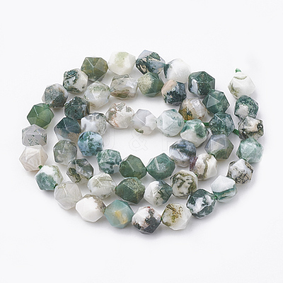 Natural Tree Agate Beads Strands G-S332-8mm-010-1