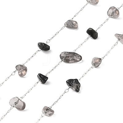 Handmade Natural Smoky Quartz Chip Beads Chain CHS-H028-06A-05-1