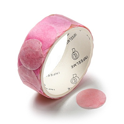 Round Adhesive Decorative Paper Tapes DIY-M052-01G-1
