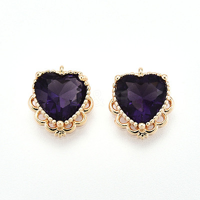 Brass Pave Cubic Zirconia Pendants ZIRC-T016-09-1