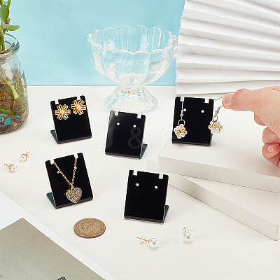 24Pcs Organic Glass Slant Back Earring Display Stands EDIS-PH0001-80-1