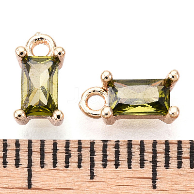 Brass Cubic Zirconia Charms X1-KK-S350-367F-1