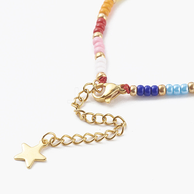 Glass Seed Beaded Bracelets BJEW-JB06158-1
