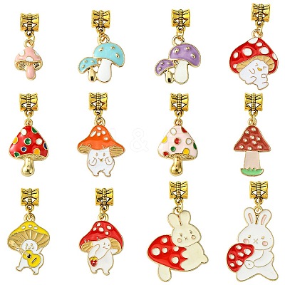 12Pcs Alloy Enamel Pendant PALLOY-FS00003-1