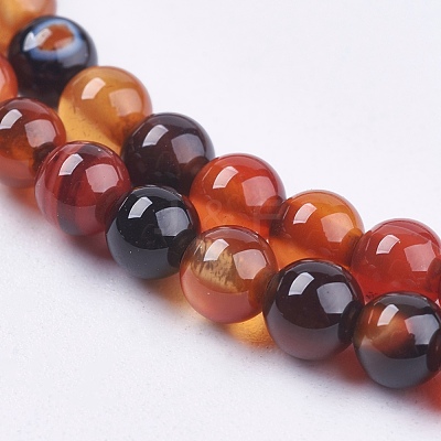 Natural Agate Bead Strands G-R173-4mm-05-1