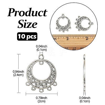 Tibetan Style Alloy Chandelier Components Links TIBE-YW0001-53-1