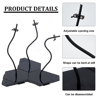 Plastic Doll Stands with Adjustable Snake Bone Bracket ODIS-WH0002-90-1
