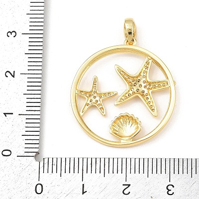 Ocean Brass Micro Pave Cubic Zirconia Pendants LS-KK-K411-04C-G-1