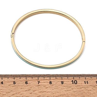 304 Stainless Steel Enamel Hinged Cuff Bangles for Women SA-CBAC920-15G-01B-1