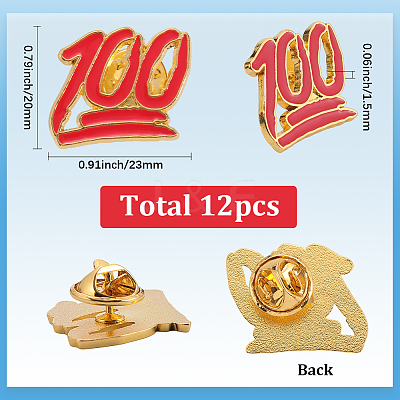 12Pcs Alloy Brooches AJEW-SC0003-83-1
