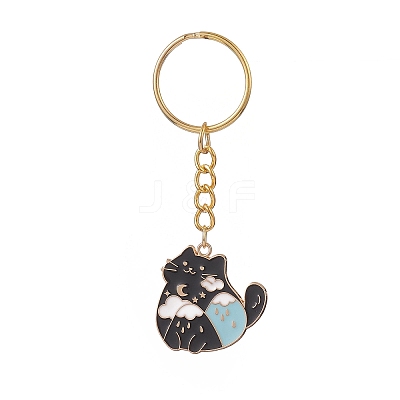 8Pcs Divination Style Alloy Enamel Keychains KEYC-JKC00457-1