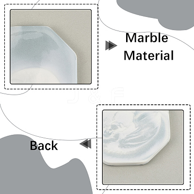 2Pcs 2 Styles Marble Pattern Porcelain Cup Coasters AJEW-CP0009-18A-1