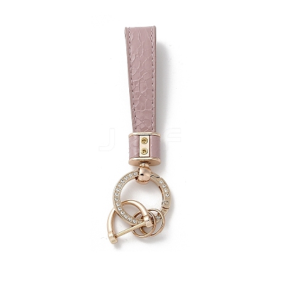Microfiber & Zinc Alloy & Crystal Rhinestone Keychain KEYC-G062-01C-1