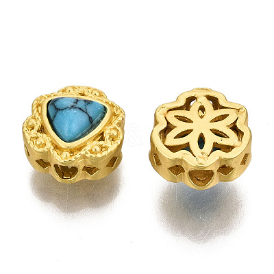 4-Hole Synthetic Turquoise Beads KK-S310-38A-1