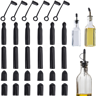 30Pcs 5 Style Plastic Liquor Bottle Wine Pourers Cover FIND-CP0002-03-1
