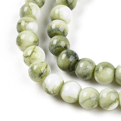 Baking Paint Glass Beads Strands DGLA-N003-4mm-C06-1