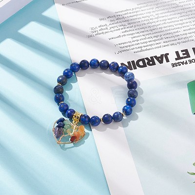 5Pcs 5 Style Natural & Synthetic Mixed Gemstone Stretch Bracelets Set BJEW-JB08747-1