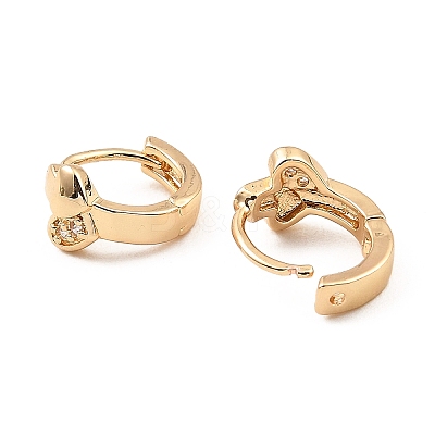 Brass Micro Pave Cubic Zirconia Hoop Earrings EJEW-D078-13KCG-1