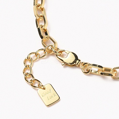 Brass Cable Chain Bracelets BJEW-H537-13G-1