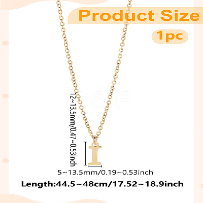 304 Stainless Steel Letter Pendant Necklaces NJEW-LP0001-53I-G-1