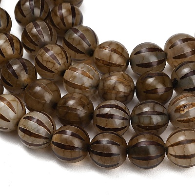 Tibetan Style dZi Beads Strands GG-CBA4812-B09-10MM-1