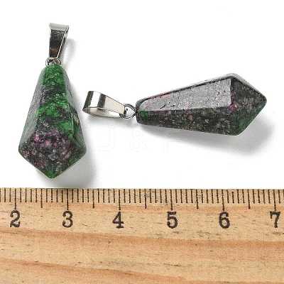 Dyed Natural Marble Pointed Pendants G-B127-15P-04-1