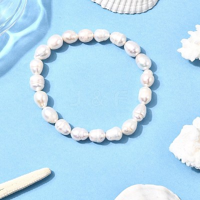 Natural Cultured Freshwater Pearl Beads Stretch Bracelets for Women BJEW-JB12302-1