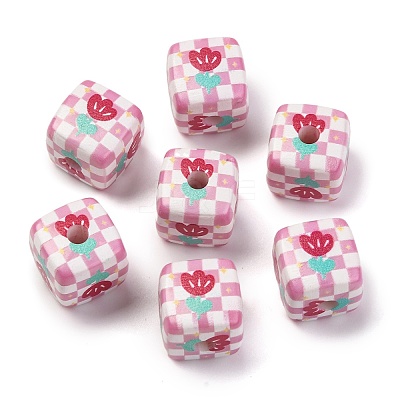 Printed Opaque Acrylic Beads SACR-A009-01A-1