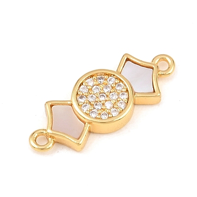 Natural White Shell Candy Link Connector Charms KK-Z140-02G-02-1