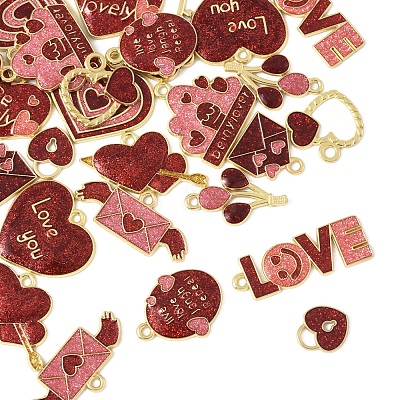28Pcs 14 Styles Alloy Pendants ENAM-FS0002-84-1