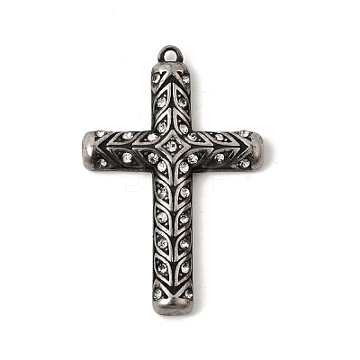 304 Stainless Steel Rhinestone Pendants STAS-B128-09AS-01-1
