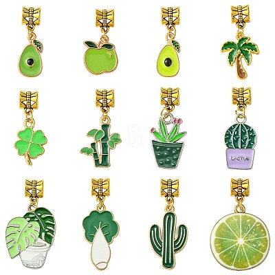 Plants Theme Alloy Enamel Pendants PALLOY-FS00008-1