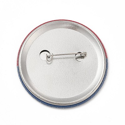 Independence Day Flat Round Tinplate Badge Pins JEWB-G021-01A-1