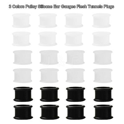 6Pcs 3 Colors Pulley Silicone Ear Gauges Flesh Tunnels Plugs FIND-YW0001-18E-1
